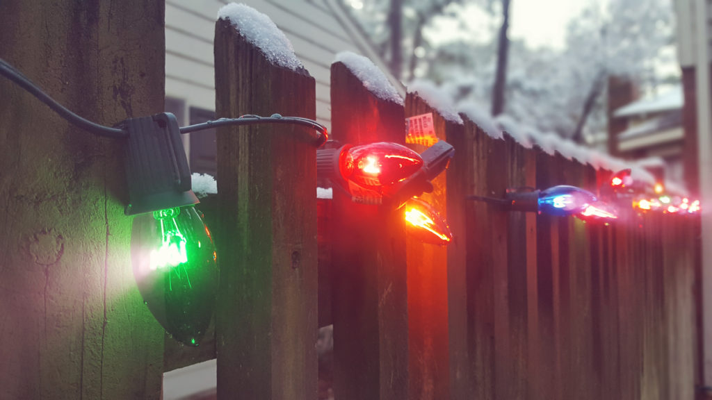 christmas lights snow colorful