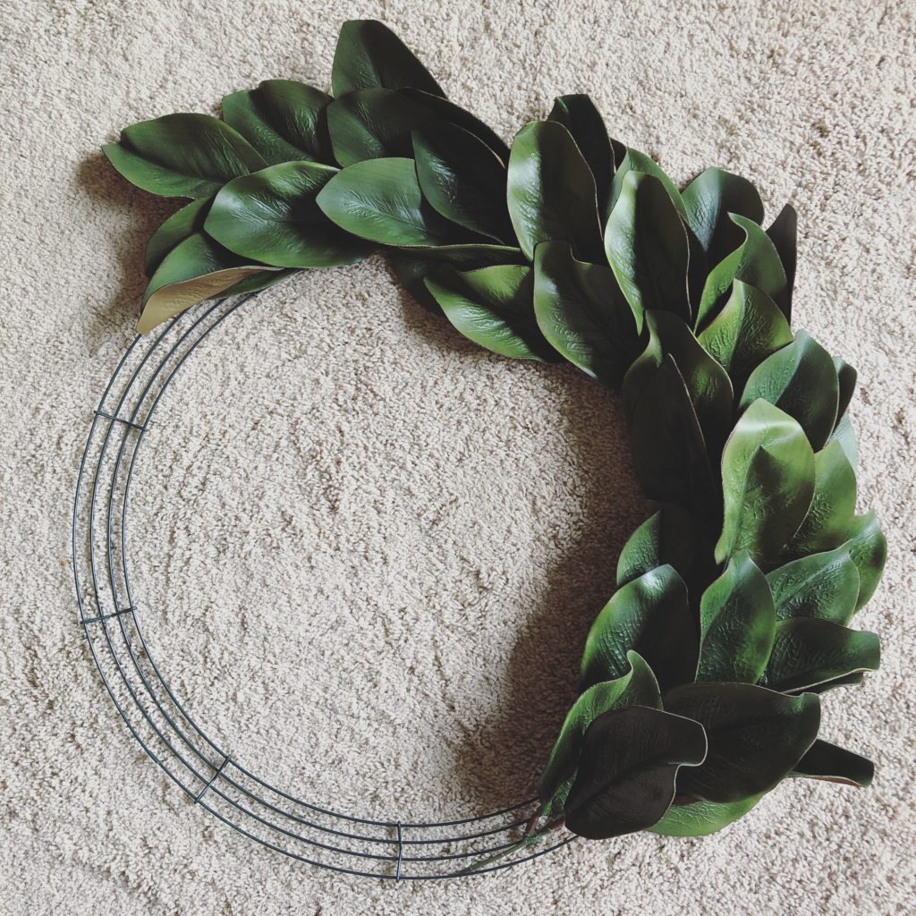DIY Faux Magnolia Wreath write cook create